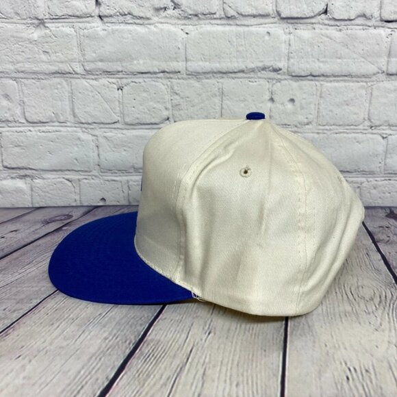 Vintage Hat Cap Snapback Cream White Blue Advance Canada 100% Cotton Item# 2 - Picture 2 of 7